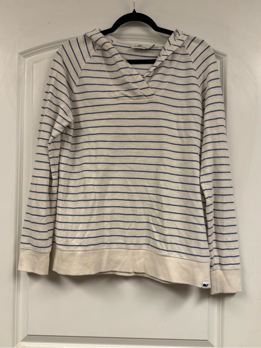 Vineyard Vines Women’s Small Striped Hoodie Pullover Blue White Cotton